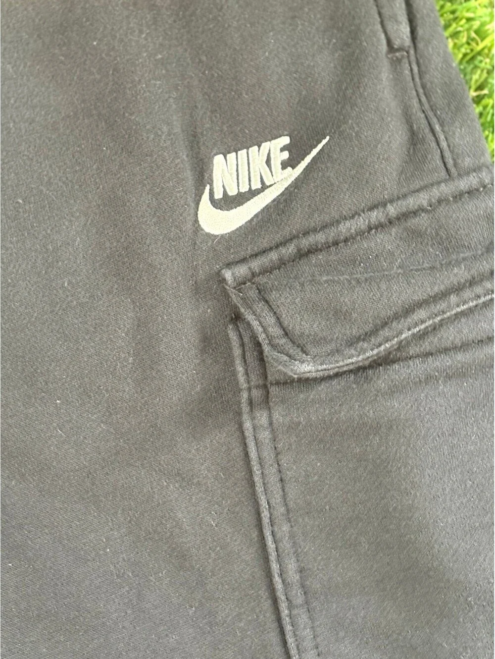 Vintage Nike Black Fleece Cargo Jogger Pants, Men's M